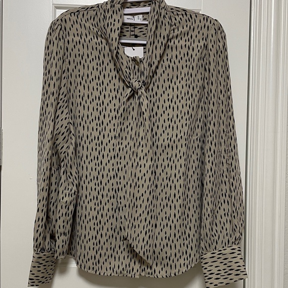 Mango Cream and Black Patterned Blouse - Picture 1 of 4